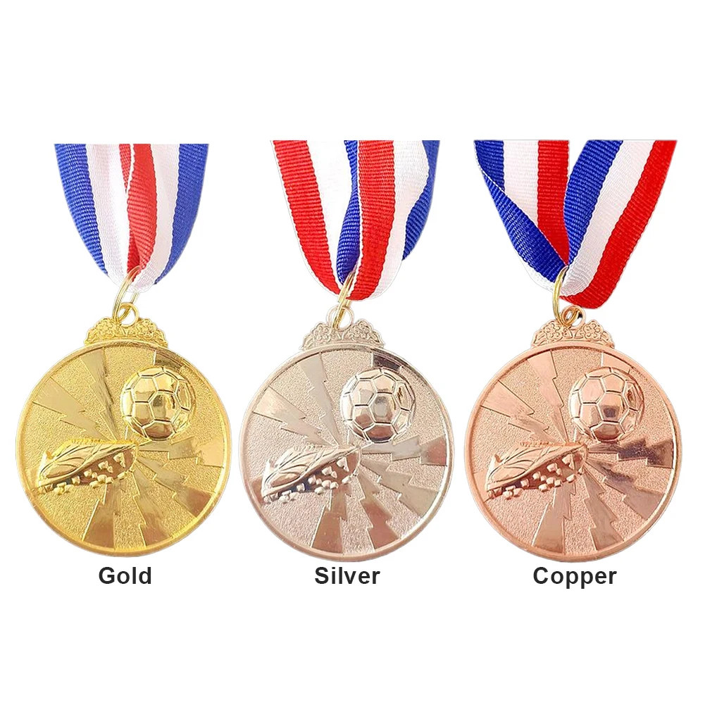 Soccer Medals Gold Silver Bronze Award Medals 2 Inch Metal Winner Medals Zinc Alloy Football Medals for Party Favors