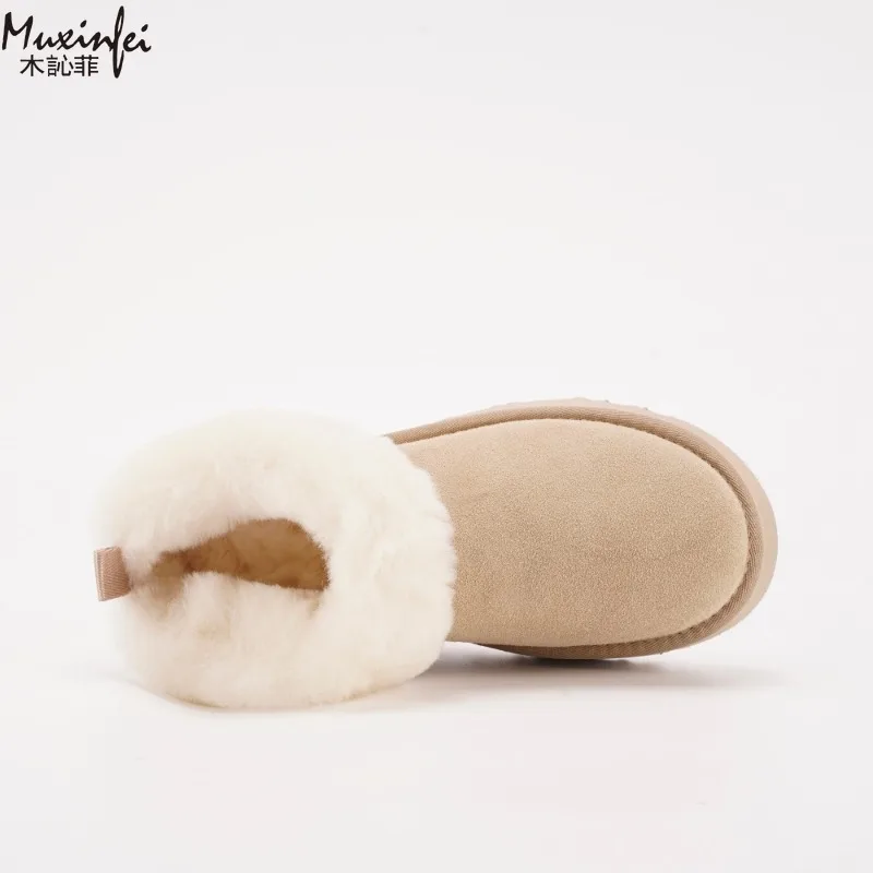 2025 겨울 신상 두꺼운 밑창 털부츠 여성용 양털 통합 두꺼운 여성 부츠