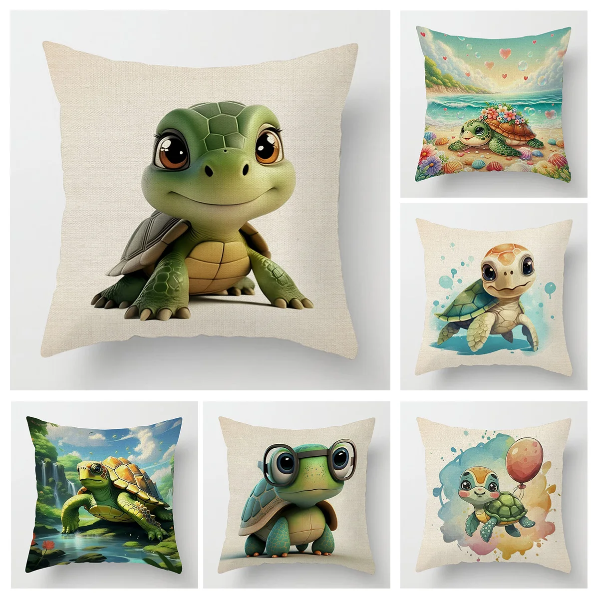 Mori-funda de cojín de animales de dibujos animados Retro, decoración para sala de estar, estudio, sofá, funda de almohada para cafetería