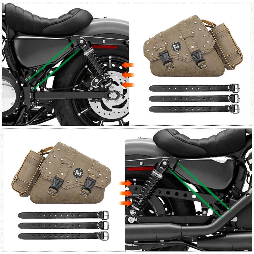 Universal motorcycle rocker arm bag for Honda Harley motorcycle modified frame bag Retro edge bag Quick release