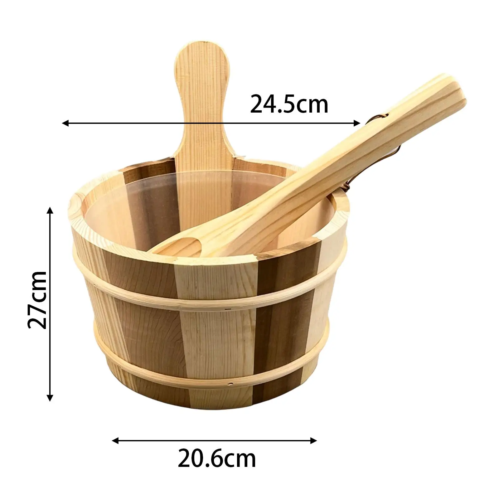 Sauna Barrel and Ladle for SPA Steaming, Portable Bath Tool with Large Capacity