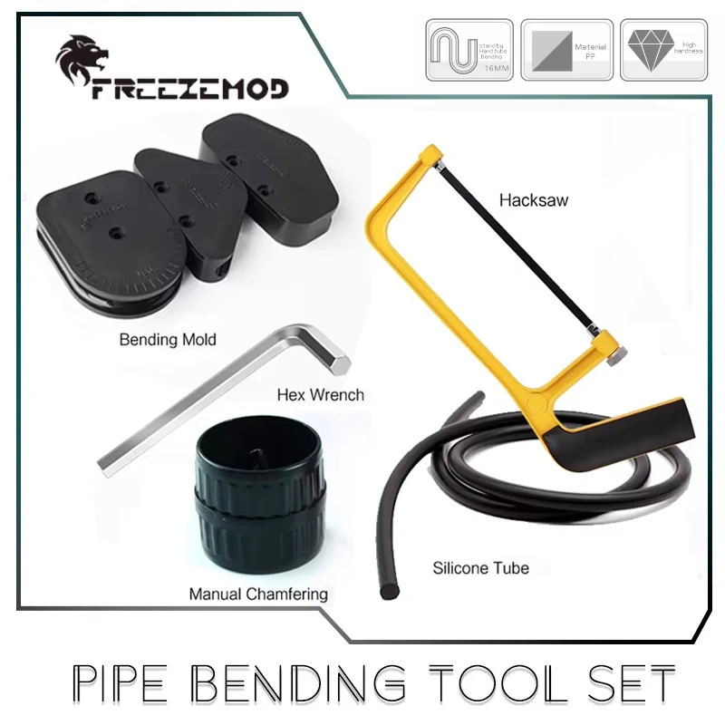 Freezemod Wasserkühlungs-Rohrbieger-Verarbeitungsset für OD12/OD14/OD16 mm PETG/PMMA/Metallrohr, 5-in-1-Set