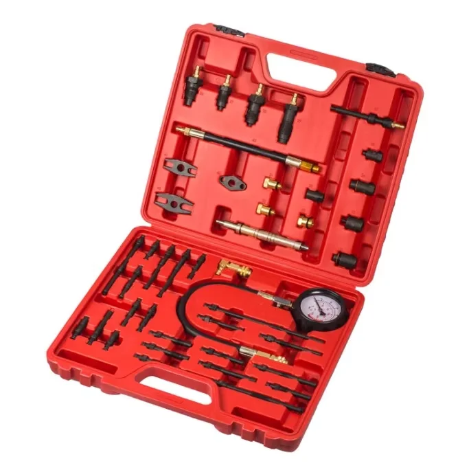 48PCS Professional Petrol and Fuel  Engine Cylinder Compression Tester & Pressure Gauge Kit