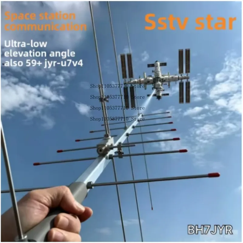 U7V4 Handheld Foldable Dual-Band Yagi Antenna – Portable for Satellite & ISS, SSTV Reception, UHF 430-440 / VHF 143-148M