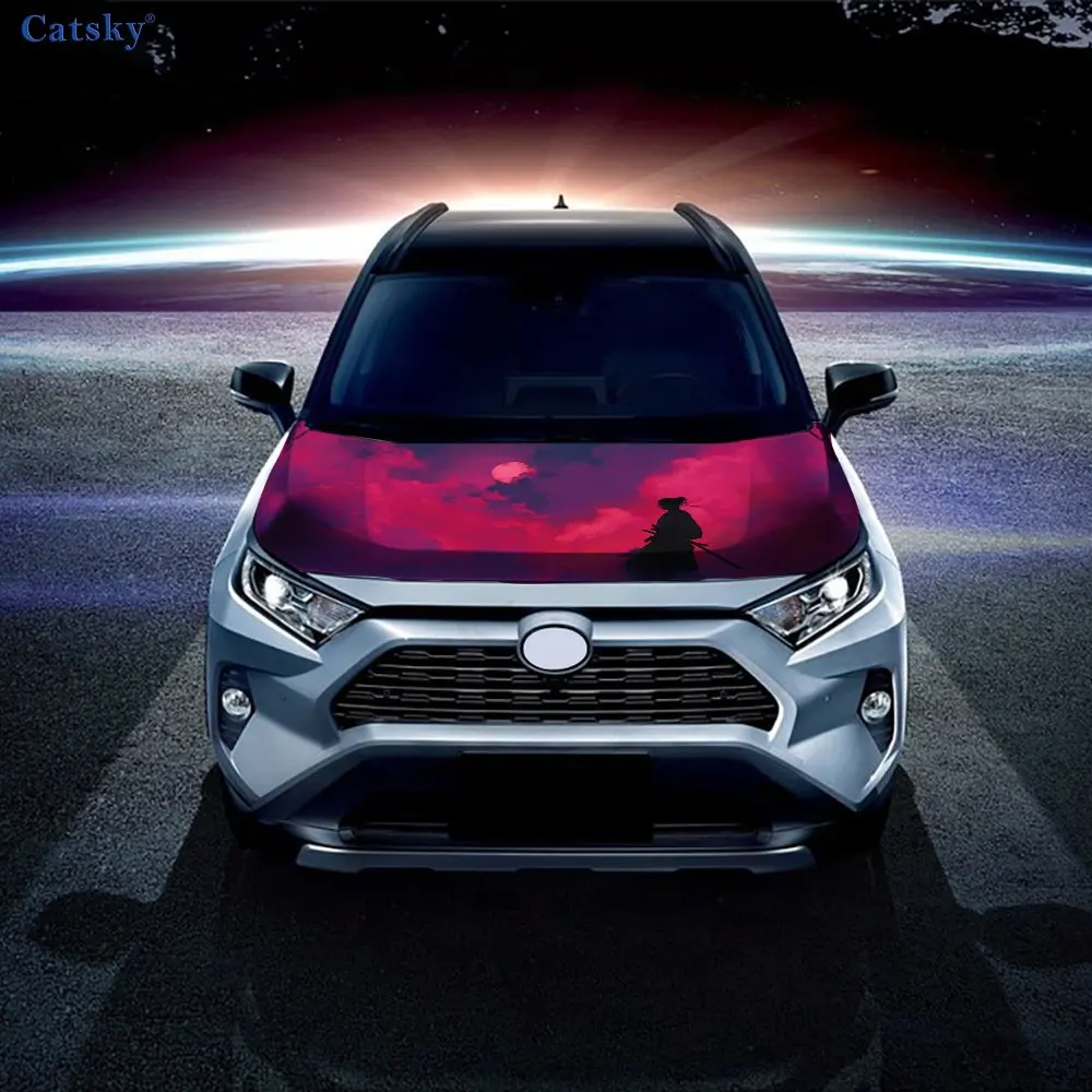 Mysterious Warrior print,car hood stickers,PVC waterproof Self adhesive car hood sticker,car hood decoration protection stickers