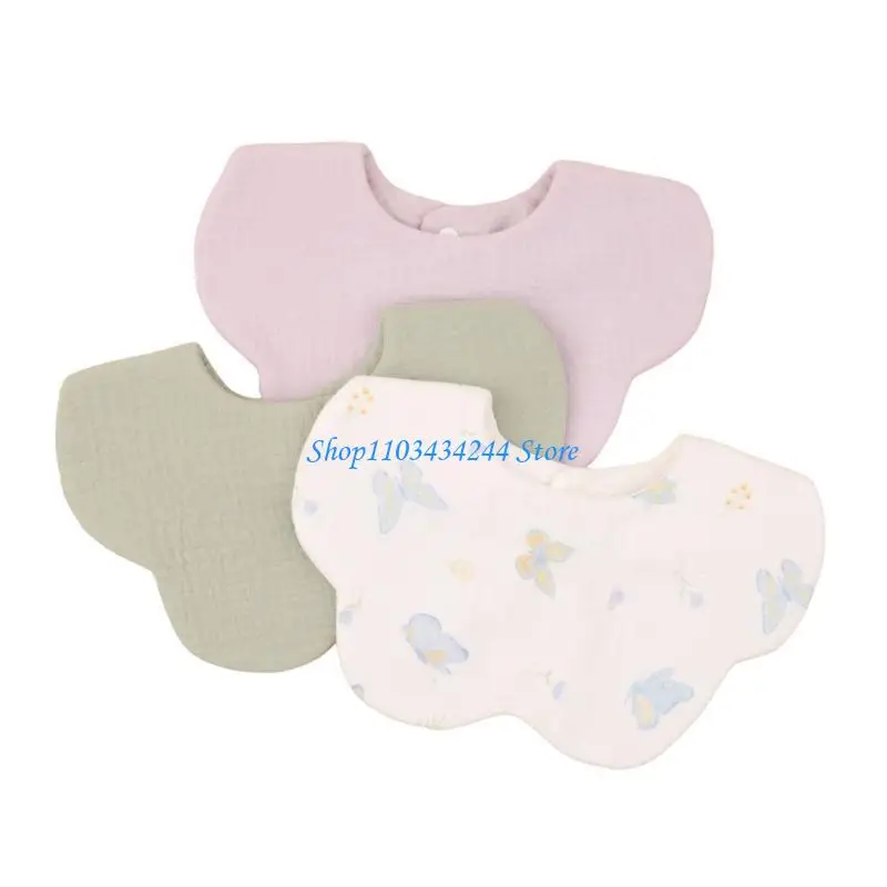 

3pcs Baby Feeding Bibs Drooling Apron Newborns Burp Cloths Strong Absorbent Toddlers Bibs Cotton Breathable Baby Bibs