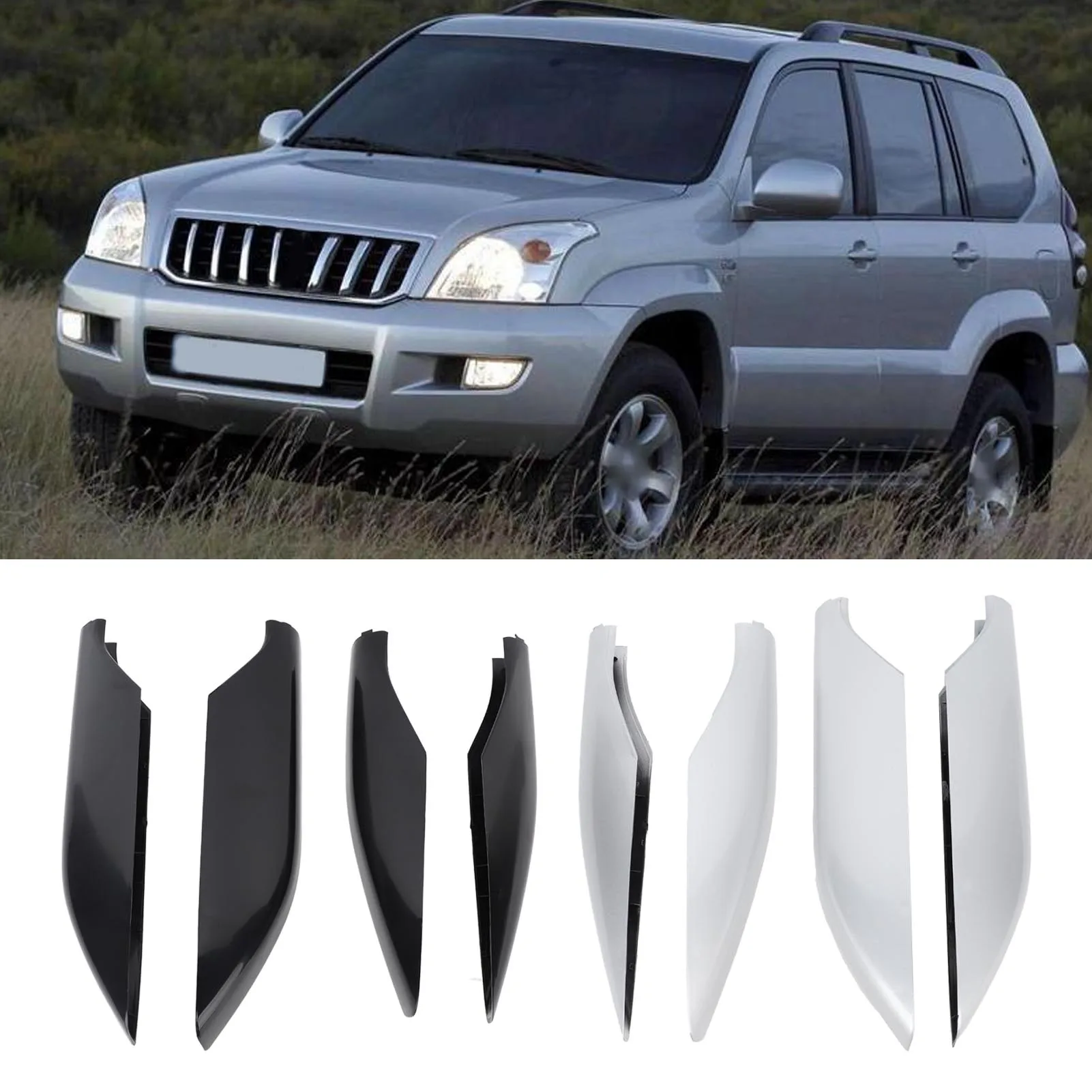 

4pcs Car Roof Rail Rack Cover Trim Replacement For Toyota Land Cruiser Prado FJ120 2002-2009