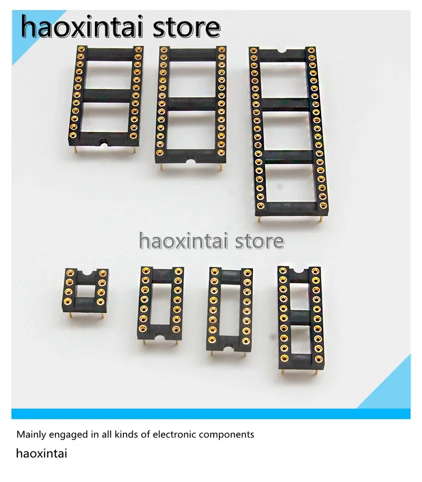 10pcs  Taiwan Zhengling Seiko Nextron fully gold-plated round hole IC seat 8P/14P/16P/20P/24P/28P/40P