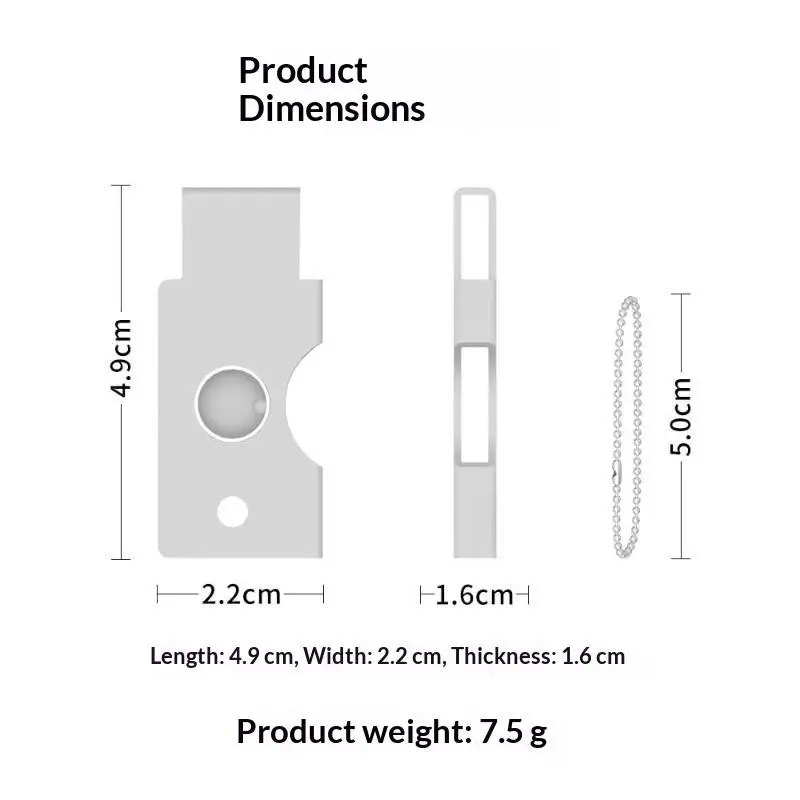 Metal Protective Case For YubiKey 5C NFC Security Key Cover Shell With Chain〔88〕