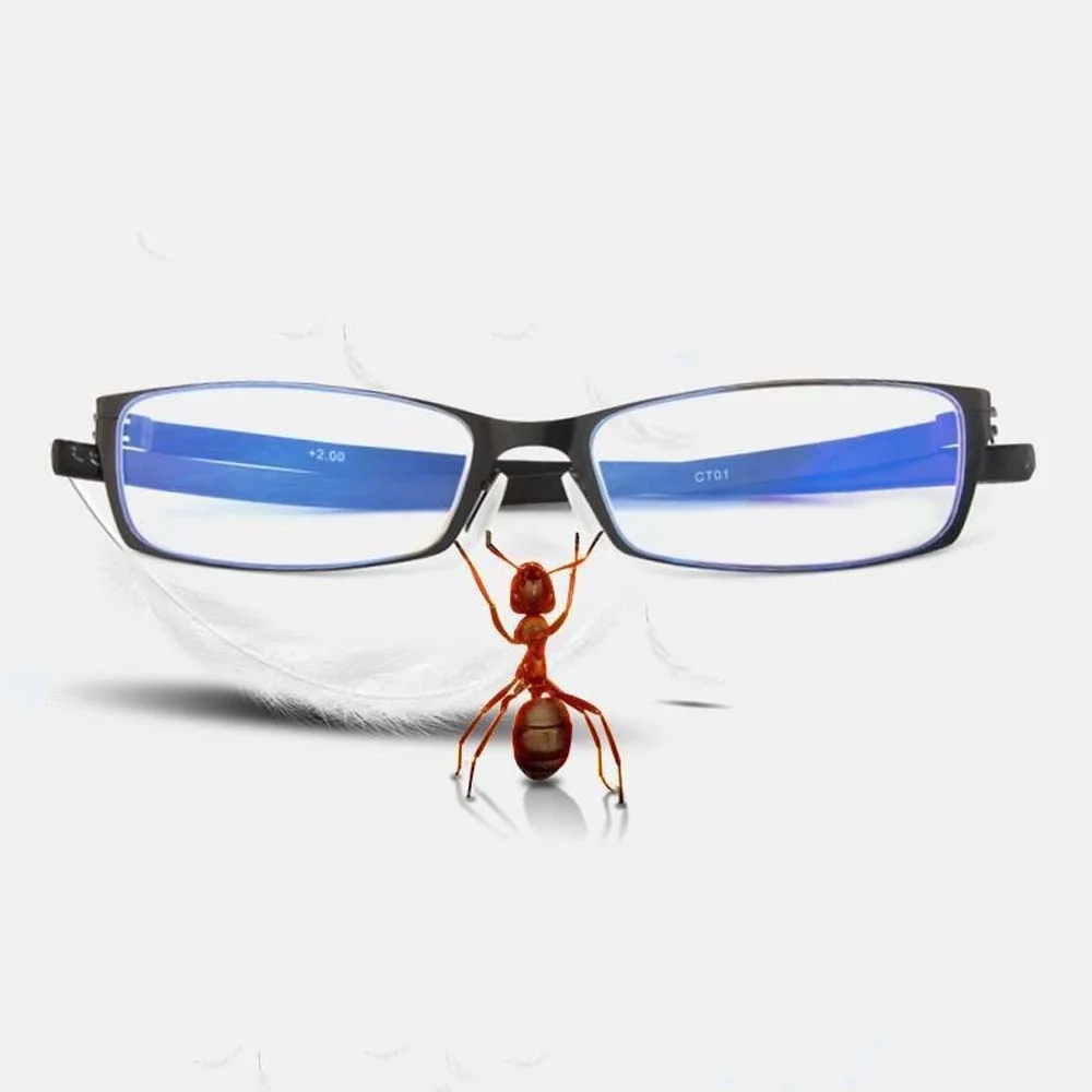 Elbru Anti Blue Light Computer Reading Glasses Women Men Ultralight Sqaure Reading Presbyopic Eyewear Diopters+1.0+1.5+2.0+4.0