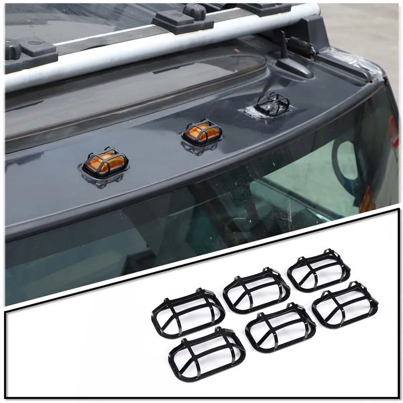 For Hummer H2 2003-2009 Stainless Car Cab Roof Top Marker Running Lights Cover Decorative Protective Lampshade Trim Accessories