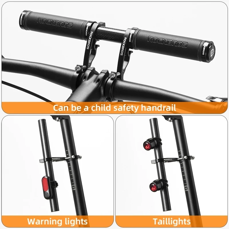 ROCKBROS Bicycle Handlebar Extension Bracket Carbon Fiber Multifunctional Bike Support Rack For GPS Computer Light Mount Holder