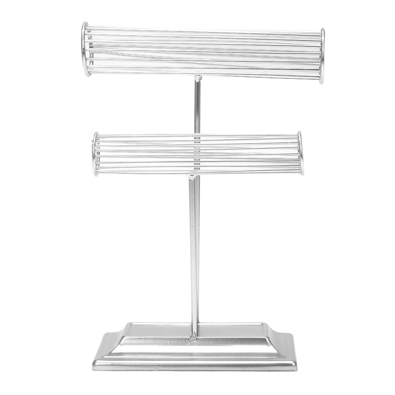 

2 Tiers Metal Jewelry Tower Bracelet Holder Jewelry Display Stand Desktop Jewelry Organizer For Home Organization