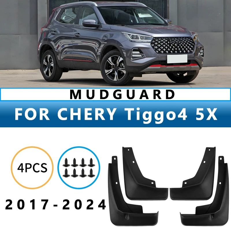 

Mud Flaps Fit for CHERY Tiggo4 5X 2017-2024 2018 2019 2020 2021 Mudguards Tire Fenders Splash Proof Accessories Wheel Guards 4ps