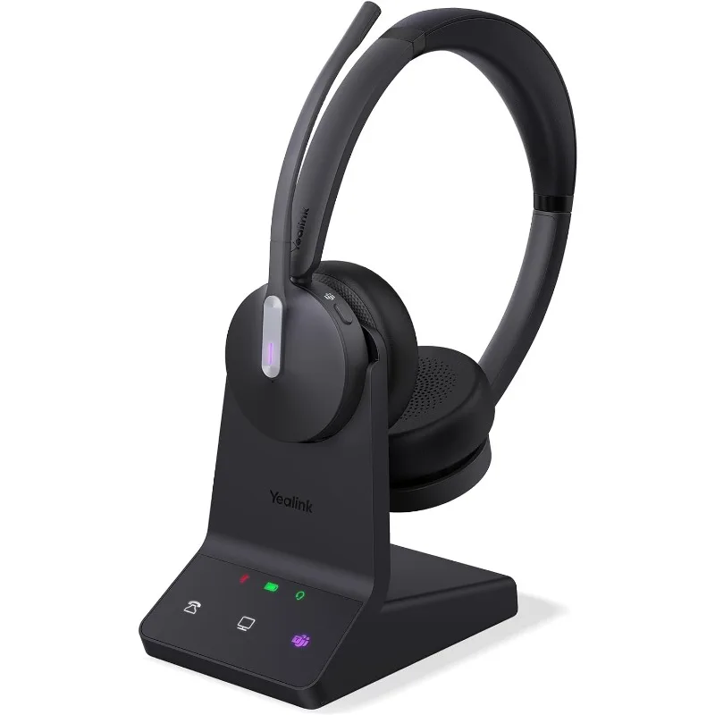 WH64 Wireless Headset, DECT & Bluetooth Dual-Mode 606 ft Range Headset for Teams Zoom,Skype and UC, Phone Headset