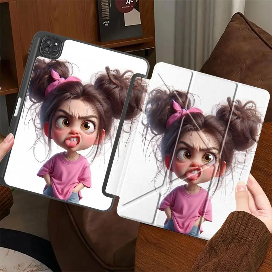 

Чехол-подставка для планшета с мультяшным забавным дизайном для девочек, для iPad Mini 6 7 Air 4 5 M3 M2 M4 11 дюймов Pro 2025 Pro 11th 10th 9th 8th 7th