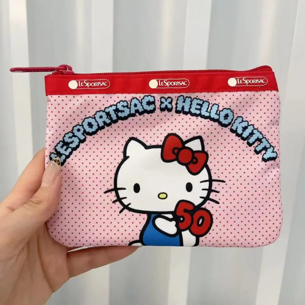 Popularne śliczne Anime Cartoon Hello Kitty seria o dużej pojemności podręczne torby do makijażu torba na artykuły papiernicze portfel romantyczne prezenty urodzinowe