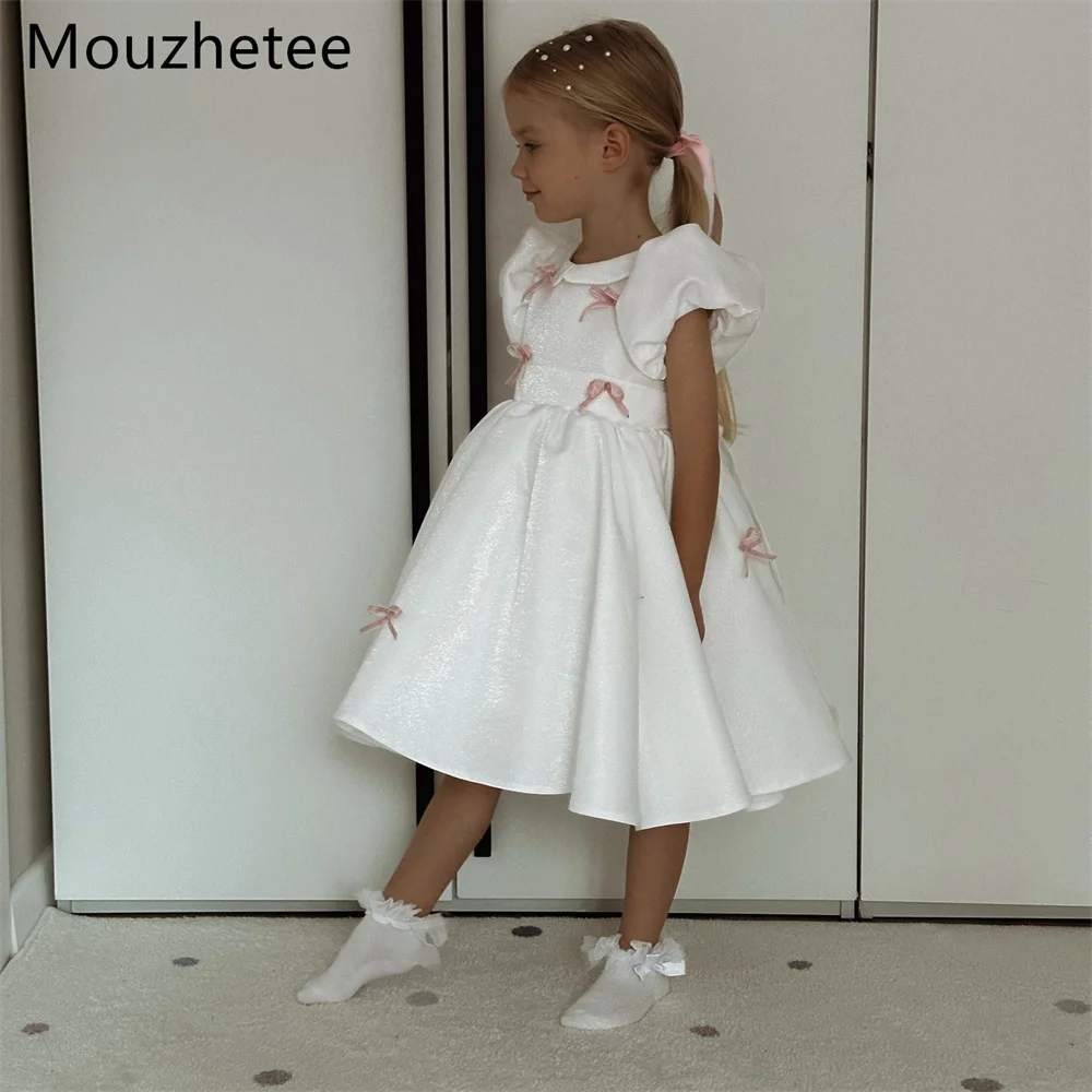 

Booma A-Line O-Neck Bow Shiny Flowers Girl Dresses Wedding Party Dress for Kids Flowers Girls Prom Gowns Customized 2026