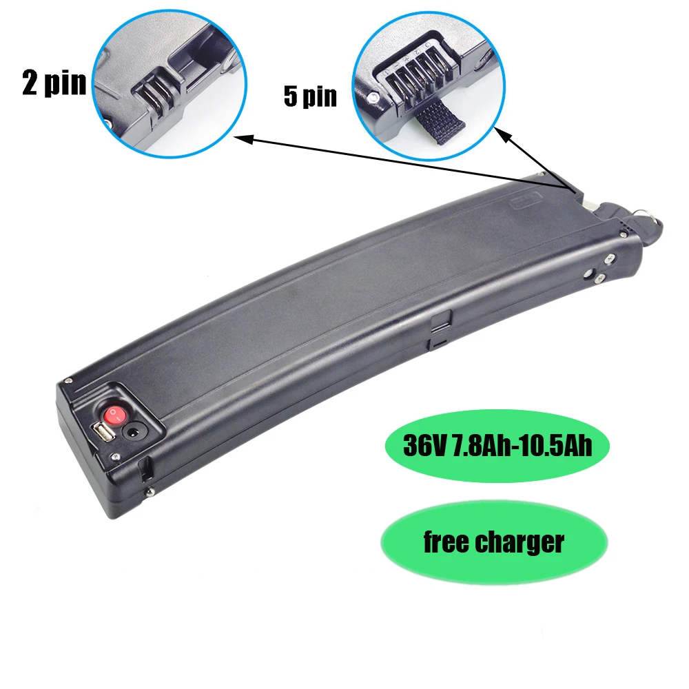36V Curve Folding Ebike Batterie 36V 7,8Ah 8,7Ah 9,6Ah Lithium-Ionen Batterie für Populo Rich Bit Top-880 Totem TC3 Jupiter E-Bike