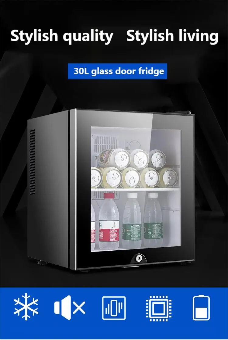 New 30L Automatic Defrost Quiet Hotel Mini Bar Mini Fridge Electric Portable 65 Advanced Technology Factory Price