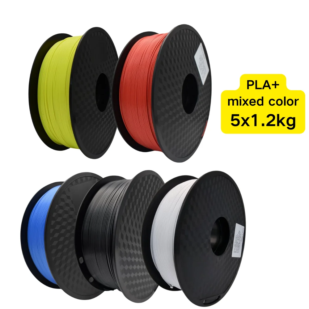 Makcosmos 6kg 1.75mm PLA+ filament 1.2kg/spool 3D printer filament no bubble 3d printing material for bambu lab FDM 3d printer