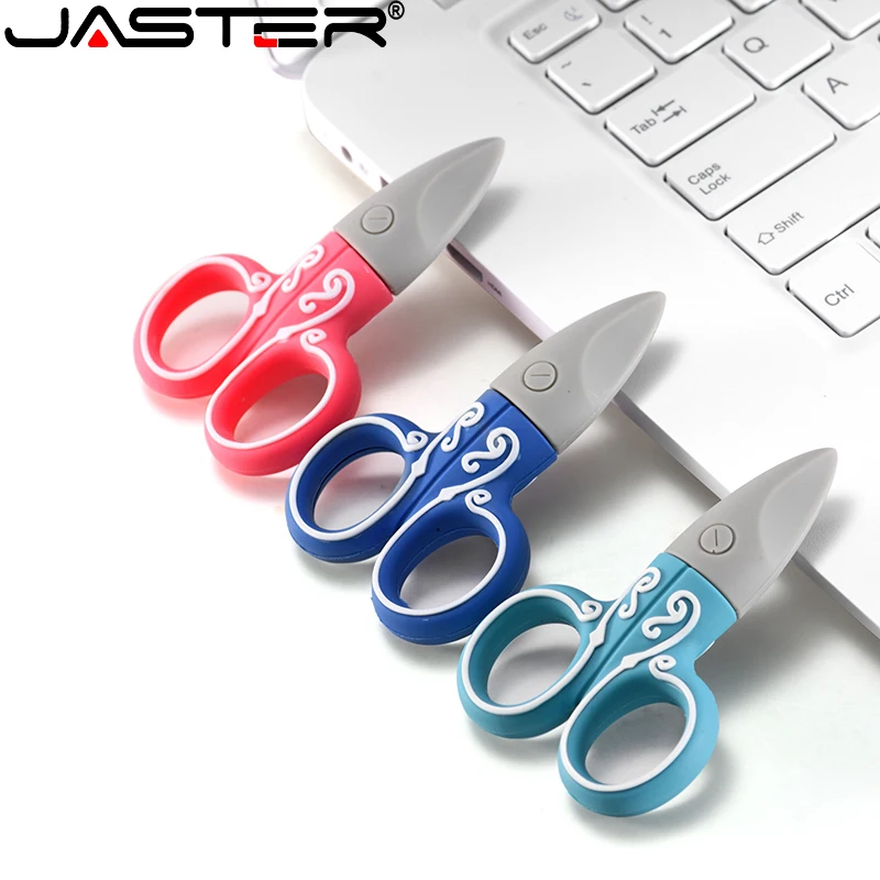 Cartoon USB Flash Drives Blue Sewing Machine Pen Drive Scissors Pendrive Tailor Creative Gift Ruler Memory Stick 128GB 64GB 32GB