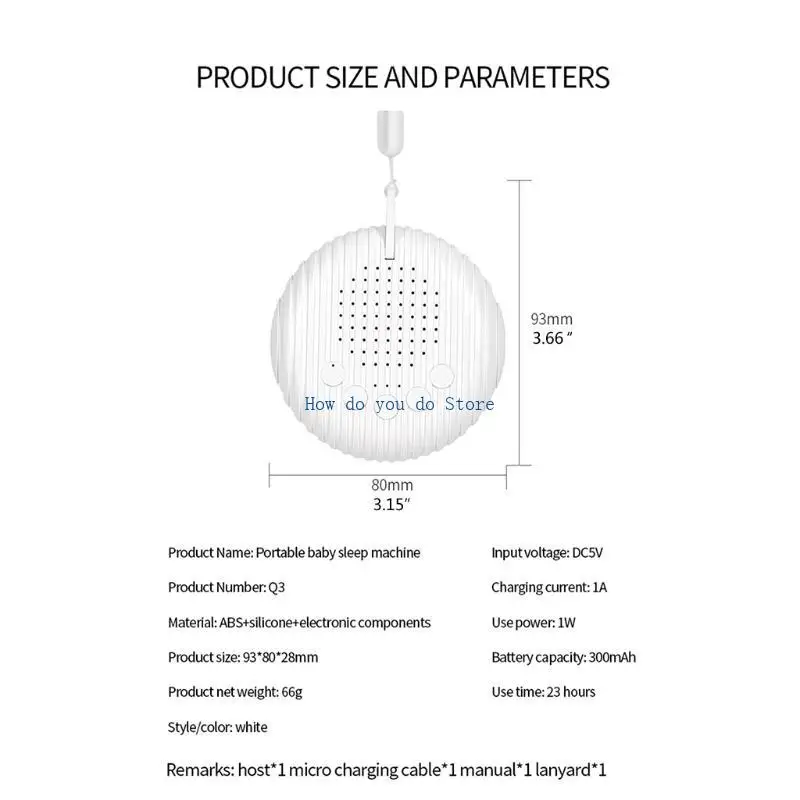 19QF White Noise Machine mit 10 natürlichen Klängen zeitgesteuertes Abschalten Babypflege Schlafhilfetherapie -Gerät,
