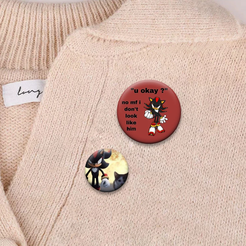 الظل القنفذ أنيمي دبابيس مضحك لطيف الكرتون شارة دبابيس اليدوية الرائعة لحقيبة الظهر الديكور الهدايا الملحقات