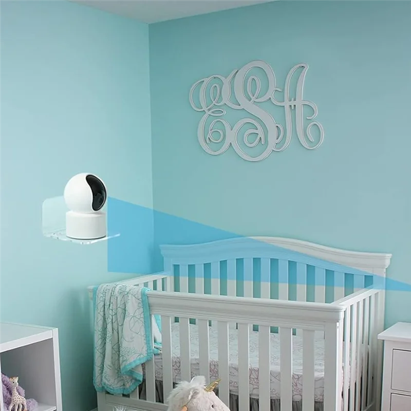 CQMF-For Security Cameras,Baby Monitors,Speakers Acrylic Floating Wall Shelves Universal Small Wall Shelf Set Of 3