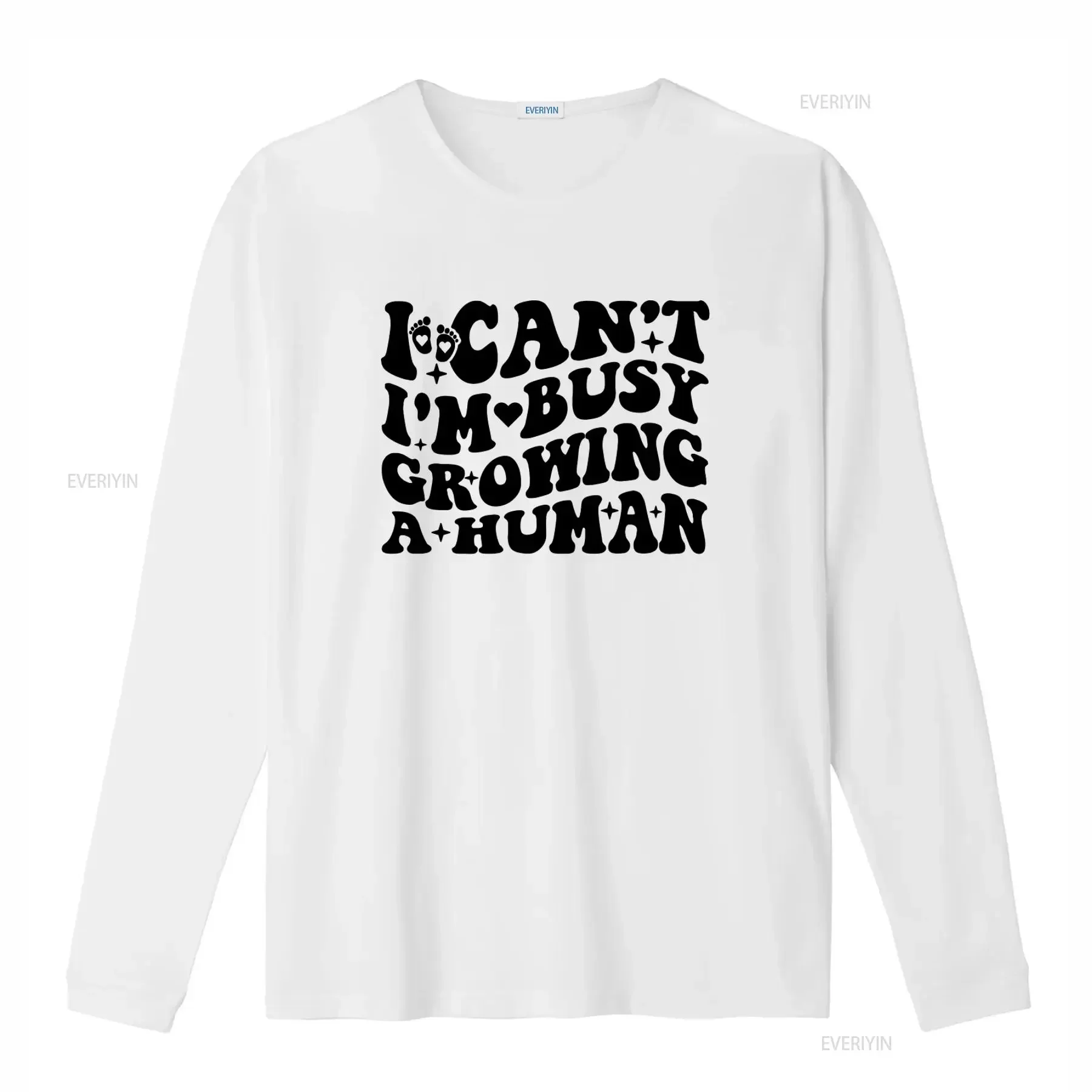 I Can'T I'M Busy Growing A Human T Shirt Pregnancy Funny Mom To Be Baby Reveal Pregnant Life  vintage Washed Casual Stretched
