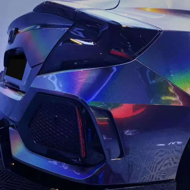 JUARATECH Camaleão PET Brilho Metálico 3D Esplêndido Envoltório de Vinil para Carro Cinza