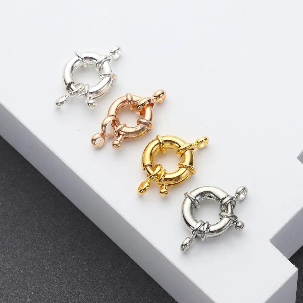 1Pcs Copper Sailor Clasps Connector for Charm Bracelets End Clasps DIY Jewelry Making Round Clavicle Necklace Clasp 11/13mm