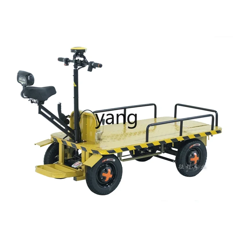 

yjq electric four-wheel flatbed car reversing donkey pulling goods battery truck
