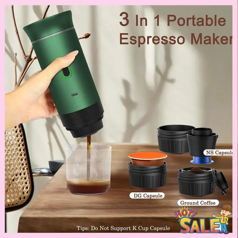 

A88X Compatible With Ground Coffee Mini Espresso Machine Suitable For Camping, Hiking