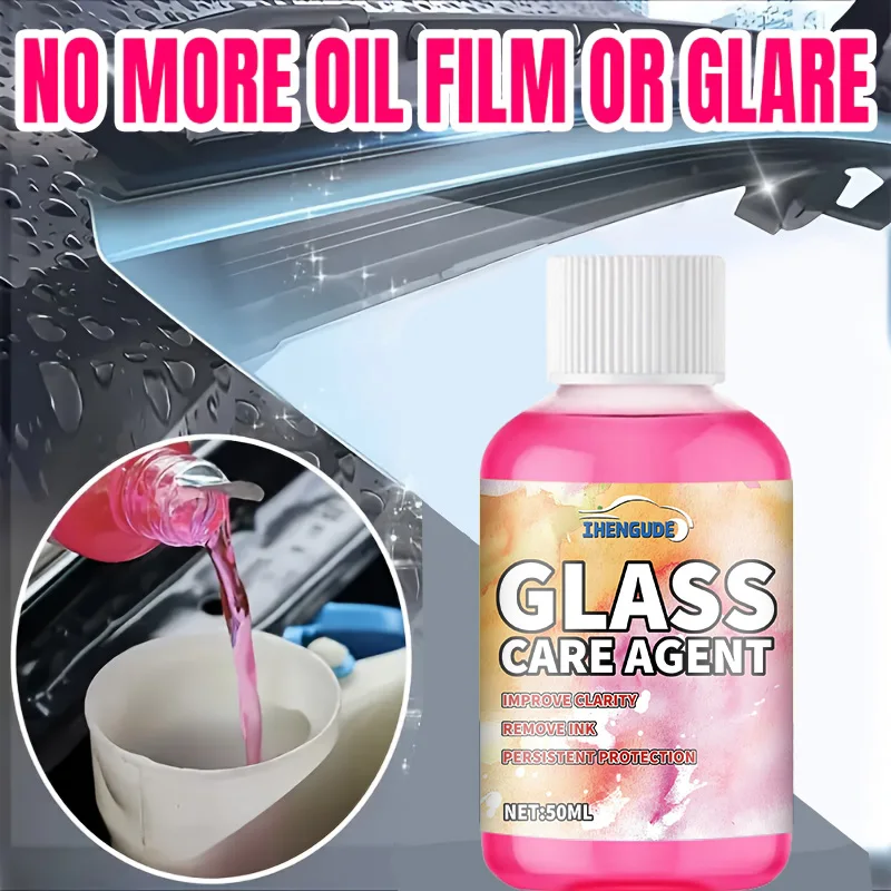 Concentrated Car Glass Coating Waterproof Windshield Wiper Fluid, Windshield Cleaning Fluid - Concentrated Windshield Water Formula for Clear Visibility - Antifreeze Protection for Winter - Keeps Surfaces Smooth - Safer Winter Driving