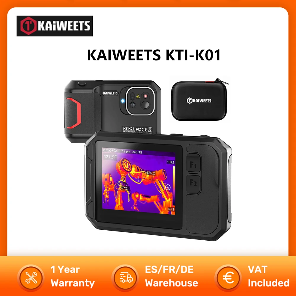 KAIWEETS KTI-K01 Thermal Imaging Camera with Wi-Fi 3.5inch Touch-Screen 256x192 Resolution -4°F to 1022°F 2100mAh Battery