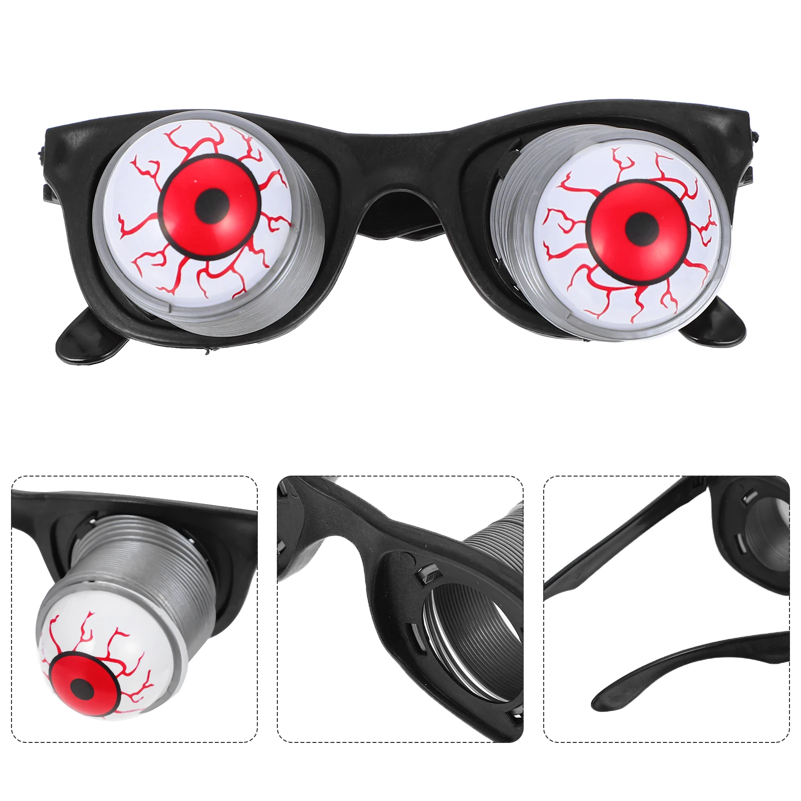2pcs Scary Eyeball Eyeglasses Droopy Eyes Spring Props Large Googly Prank Party Horror Accessories Fake Glasses