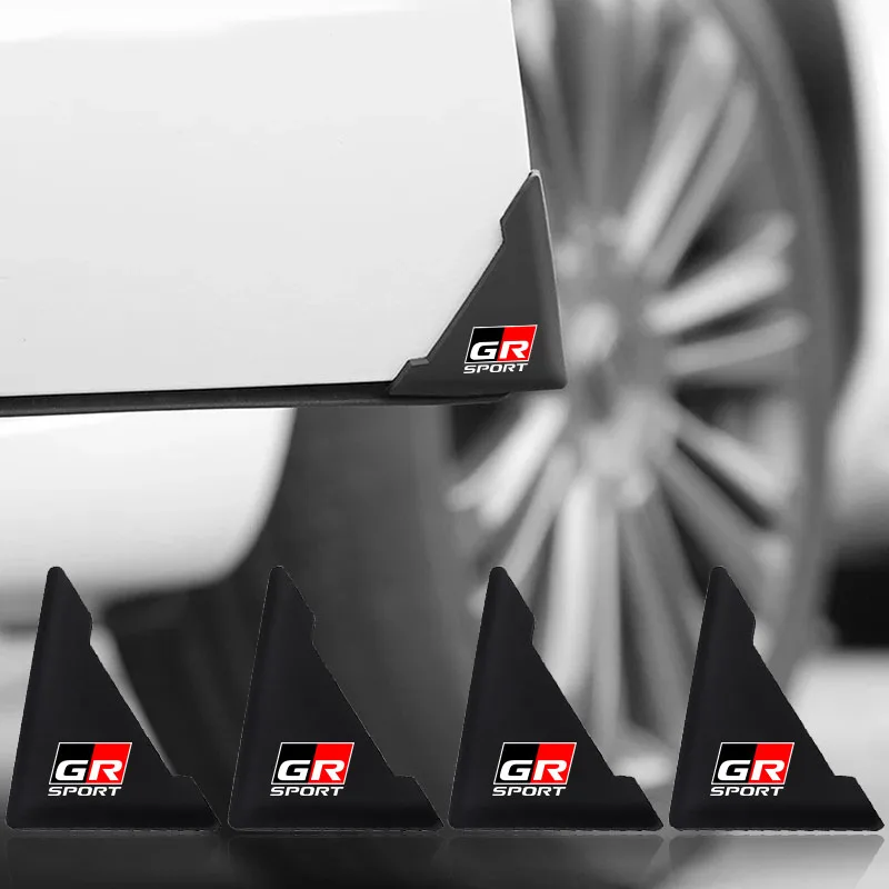 2Pcs Car GR Logo Door Angle Cover Bumper Crash Anti-Scratch Protector For Toyota 86 CHR SUPRA Corolla RAV4 Prius YARiS Hilux
