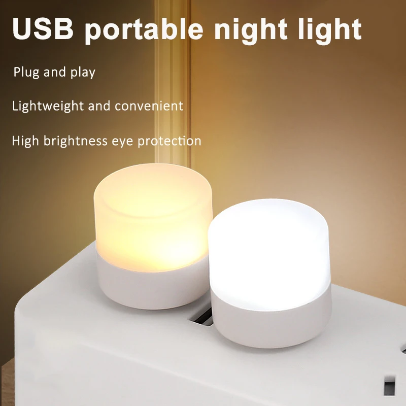 Mini USB Night Light Mini USB Charging Lamp Warm White Mini Reading Light Small Portable Book Light Eye Protection Reading Light