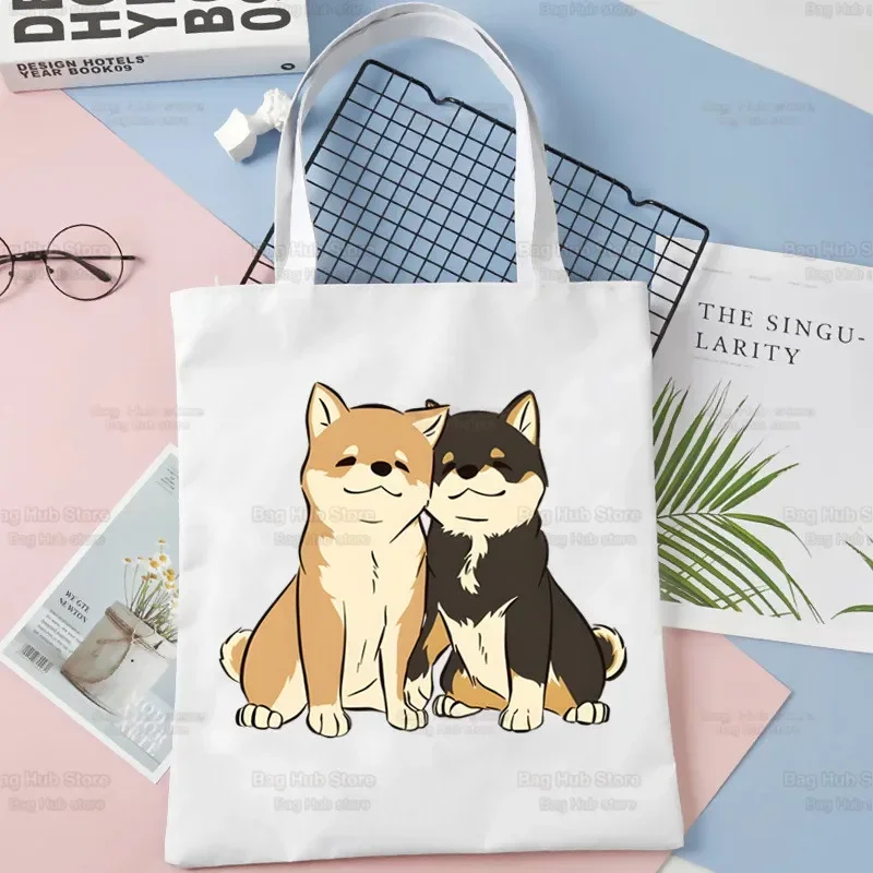 

Harajuku Handbag Women Bag Shopping Bag Shiba Inu Design Shoulder Canvas Bags Large Capacity College Japanese Cute Kawaii Dog