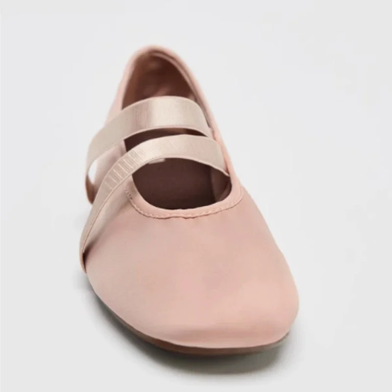 Mode Marke Ballerinas Frauen Rosa Seide Runde Kappe Flach Weiche Sohle Casual Schuhe Elegante Designer Mary Jane Schuhe Damen