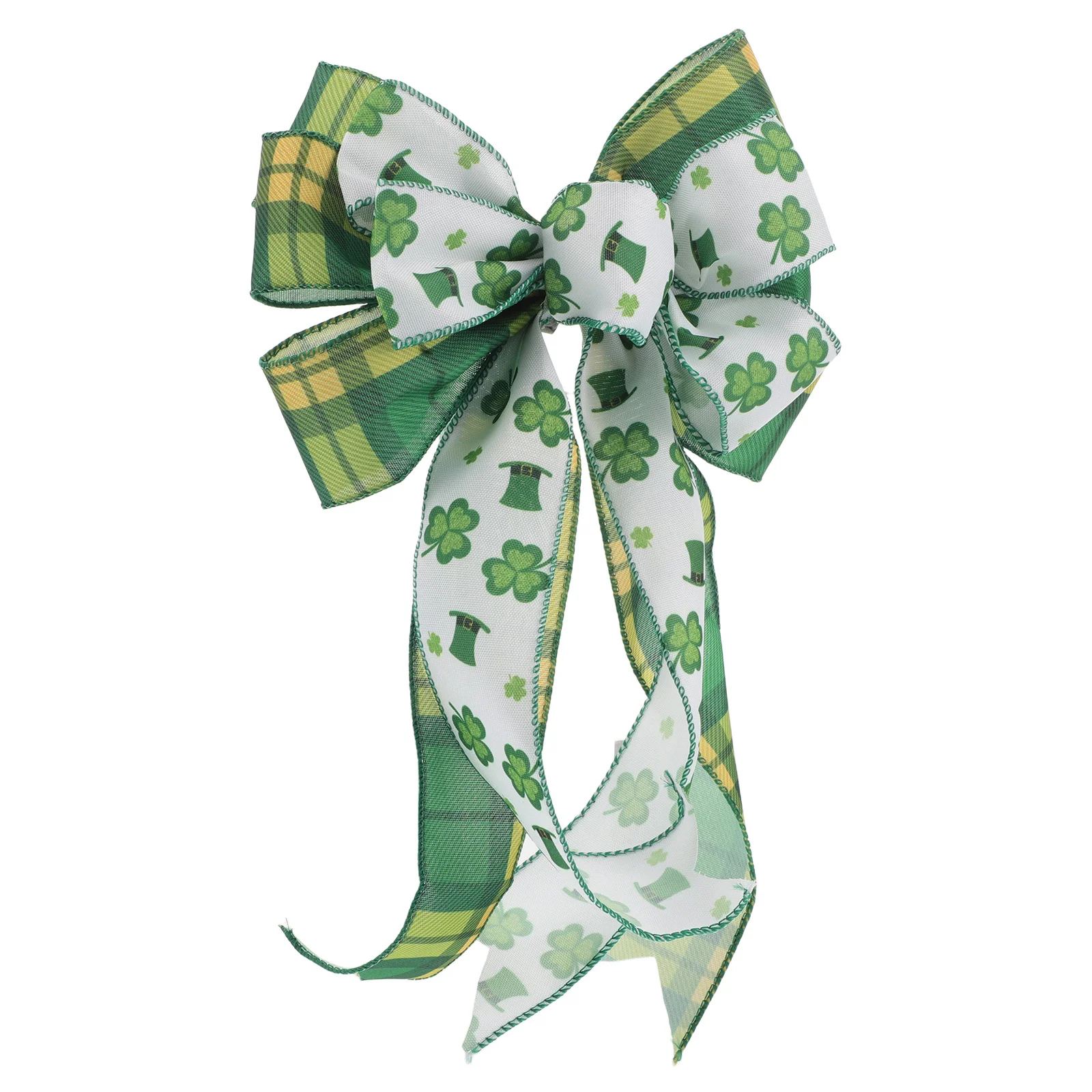 

St. Patrick's Day Bow Pre-Tied Irish Ribbon Shamrock Bowknot Decoration Indoor Outdoor Holiday Party Favor St Patricks Day Bow