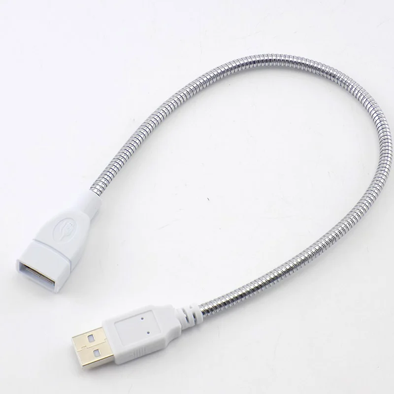 Przedłużacz USB Elastyczny metalowy stojak Przewód zasilający męski na żeński Adapter złącza USB do wentylatora nocnego LED Mini USB