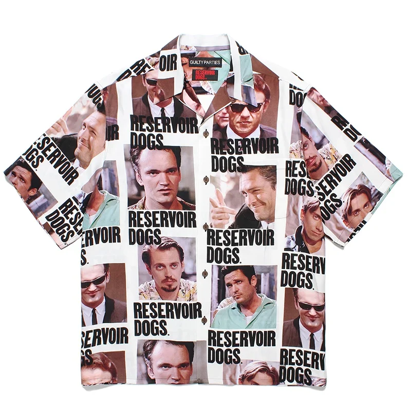 Trend Hip Hop Full Print Poster WACKO MARIA Men's Women's Fashion High-end Hawaii Casual Short Sleeve Shirt