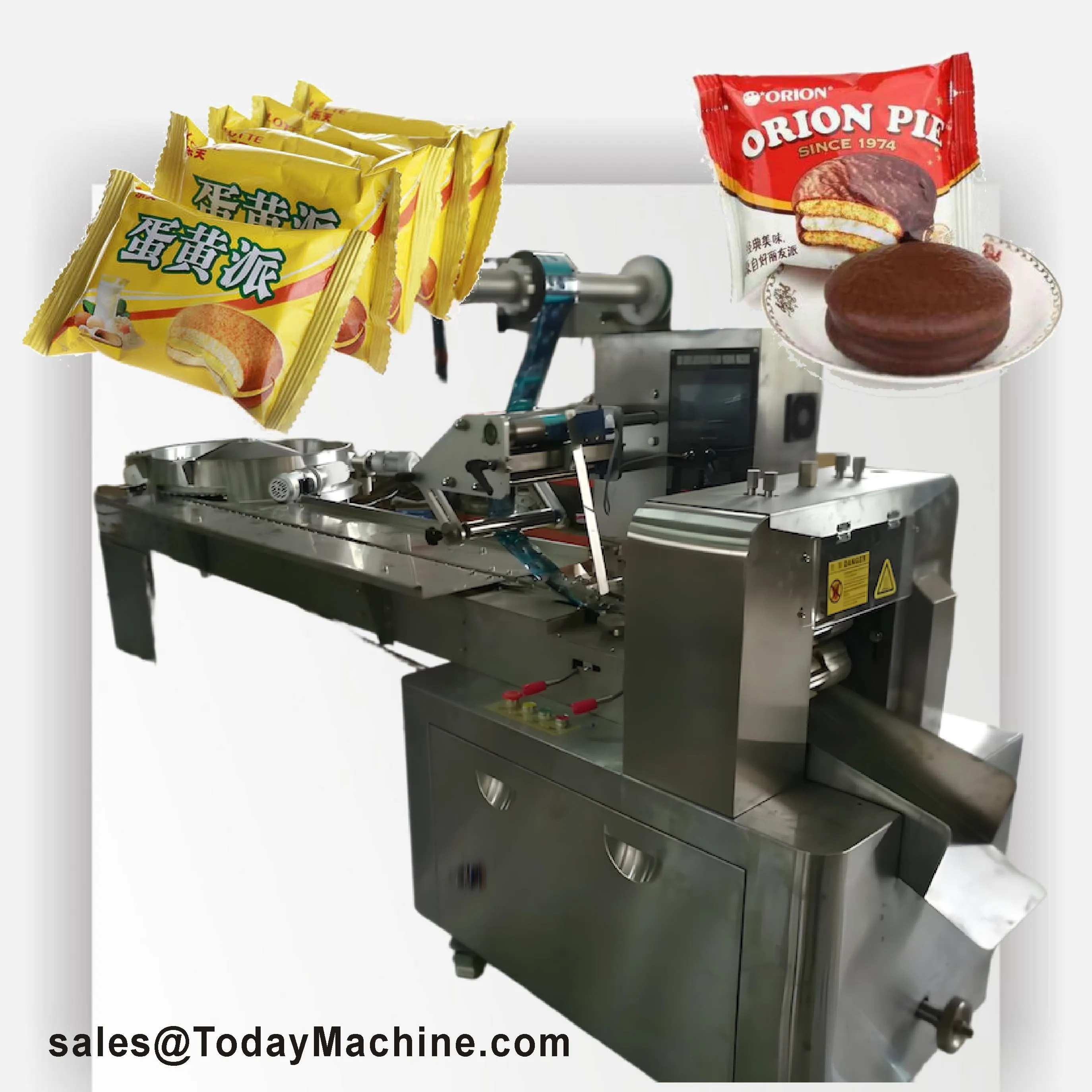 Popular Automatic Horizontal Pillow Flow Wrapping Machine Multi-Function Snacks Food Packing Plastic Paper Bags Film Motor
