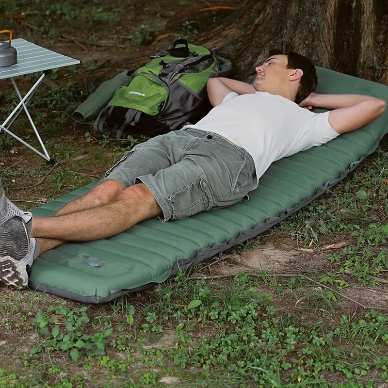 TPU aufblasbare Outdoor-Matte, 3,94 Zoll dick, ineinandergreifbar für 1-3 Personen, ultraleichtes faltbares Luftbett für Camping, Picknick, Strand, Zuhause. – Detail 5