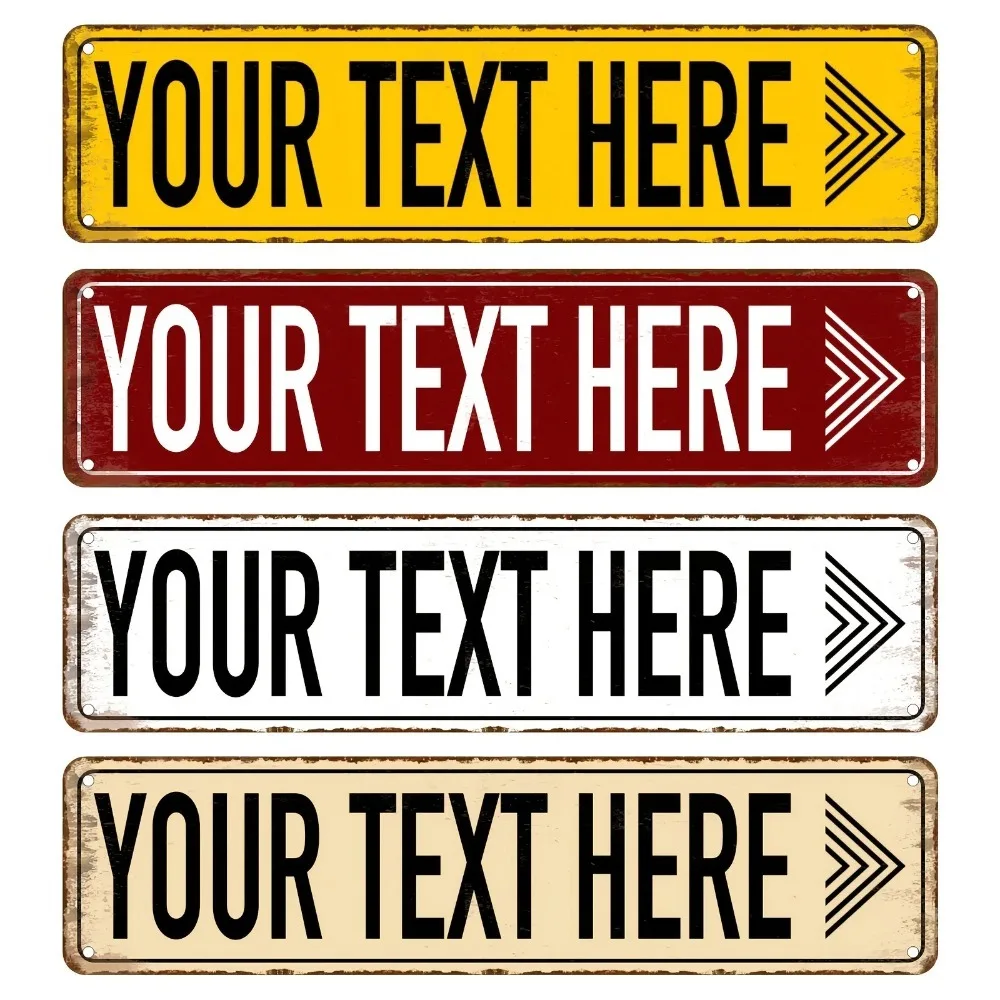 2D Flat 1pc Personalized Street Plaque Vintage Custom Name Home Bar Cafe Wall Decor Gift