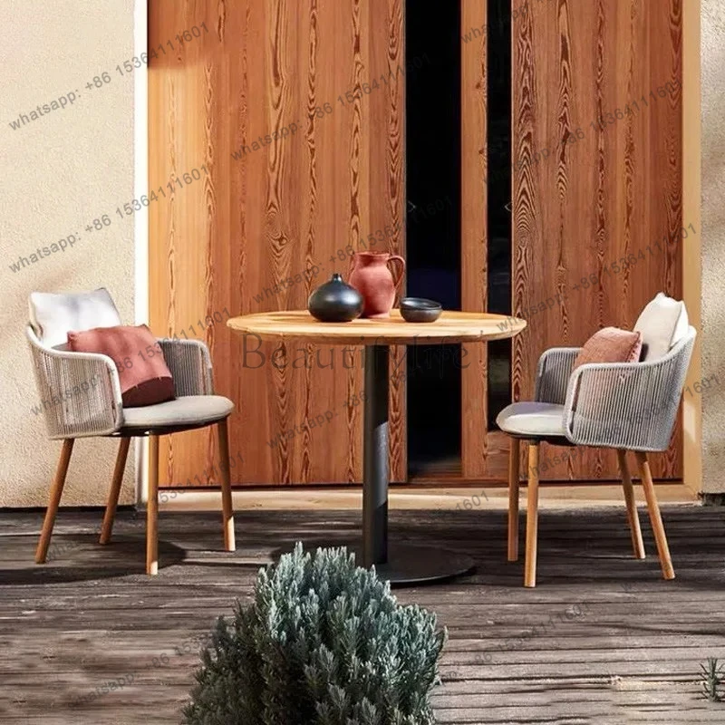 Outdoor Table and Chair Set for Courtyard, Rainproof and Sunproof, Leisure Sunroom Table and Chair Combination