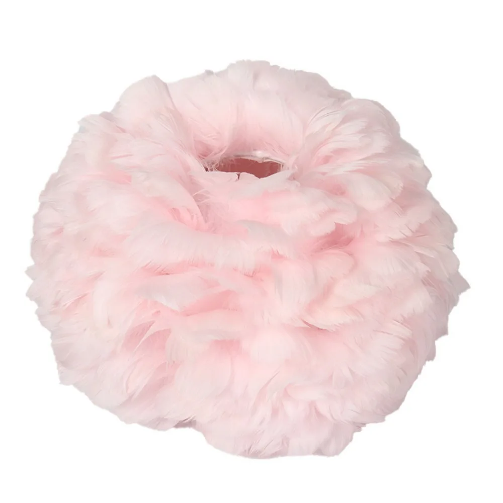Nordic Style Feather Lamp Shade Warm Feather Soft Decorative Lamp Shade Cover Replacement Shade Cozy Design Floor Lamp Shade