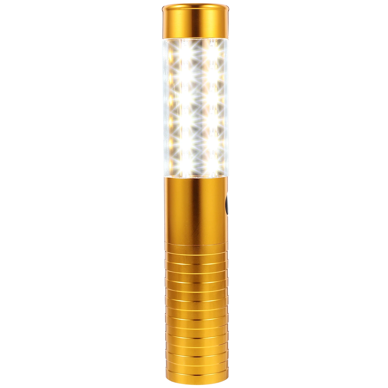 

Flashing Glow Stick Golden Led Metal Light Stick Festival Concert Party Nightclub Bar Accessory Emergency Outdoor Camping Hiking